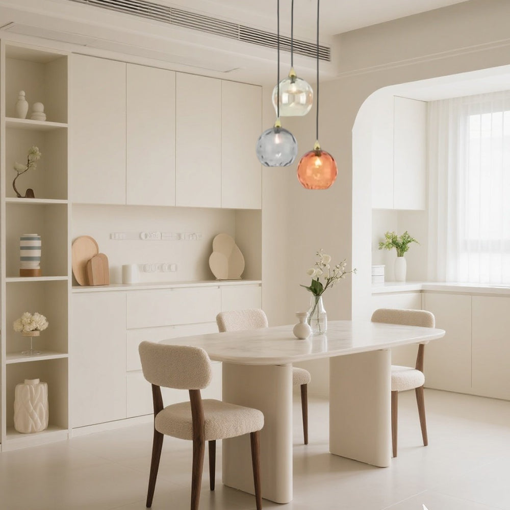 Modern Simple Colored Water Pattern Glass Ball Pendant Light