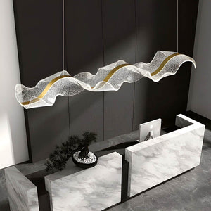Modern Wave Pendant Light with LED Illumination
