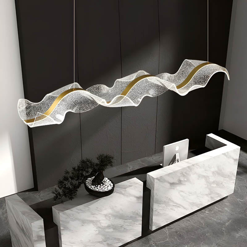 Modern Wave Pendant Light with LED Illumination