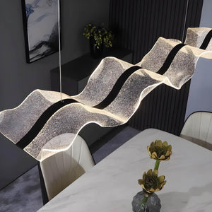 Modern Wave Pendant Light with LED Illumination