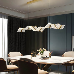 Modern Wave Pendant Light with LED Illumination