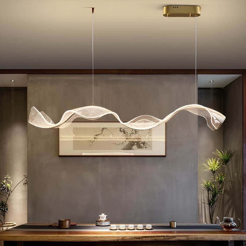 Modern Wave Pendant Light with LED Illumination