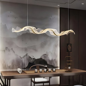 Modern Wave Pendant Light with LED Illumination