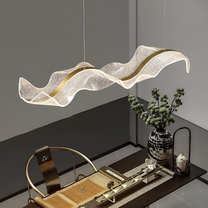 Modern Wave Pendant Light with LED Illumination