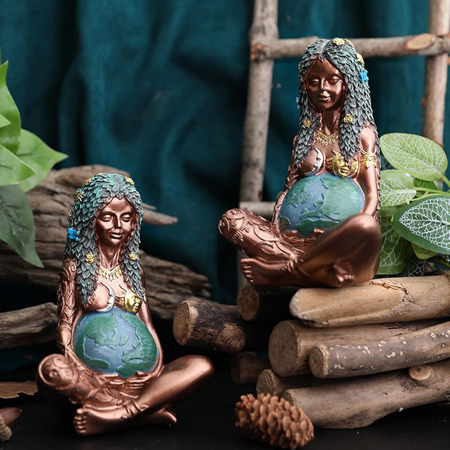 Mother Earth Statue, Fertility Nature Gaia Goddess Statue, Wiccan Altar Table Supplies