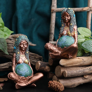 Mother Earth Statue, Fertility Nature Gaia Goddess Statue, Wiccan Altar Table Supplies