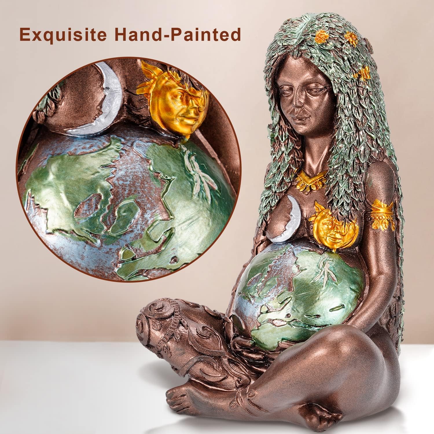 Mother Earth Statue, Fertility Nature Gaia Goddess Statue, Wiccan Altar Table Supplies