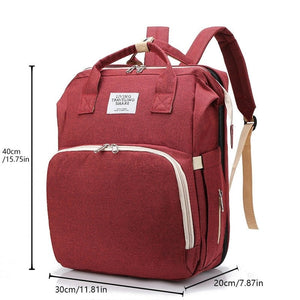 Multifunctional Diaper Backpack with Foldable Changing Bed