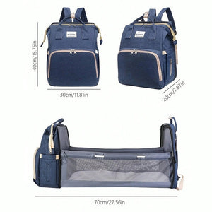 Multifunctional Diaper Backpack with Foldable Changing Bed