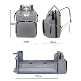 Multifunctional Diaper Backpack with Foldable Changing Bed