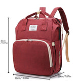 Multifunctional Diaper Backpack with Foldable Changing Bed