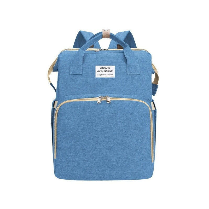 Multifunctional Diaper Backpack with Foldable Changing Bed