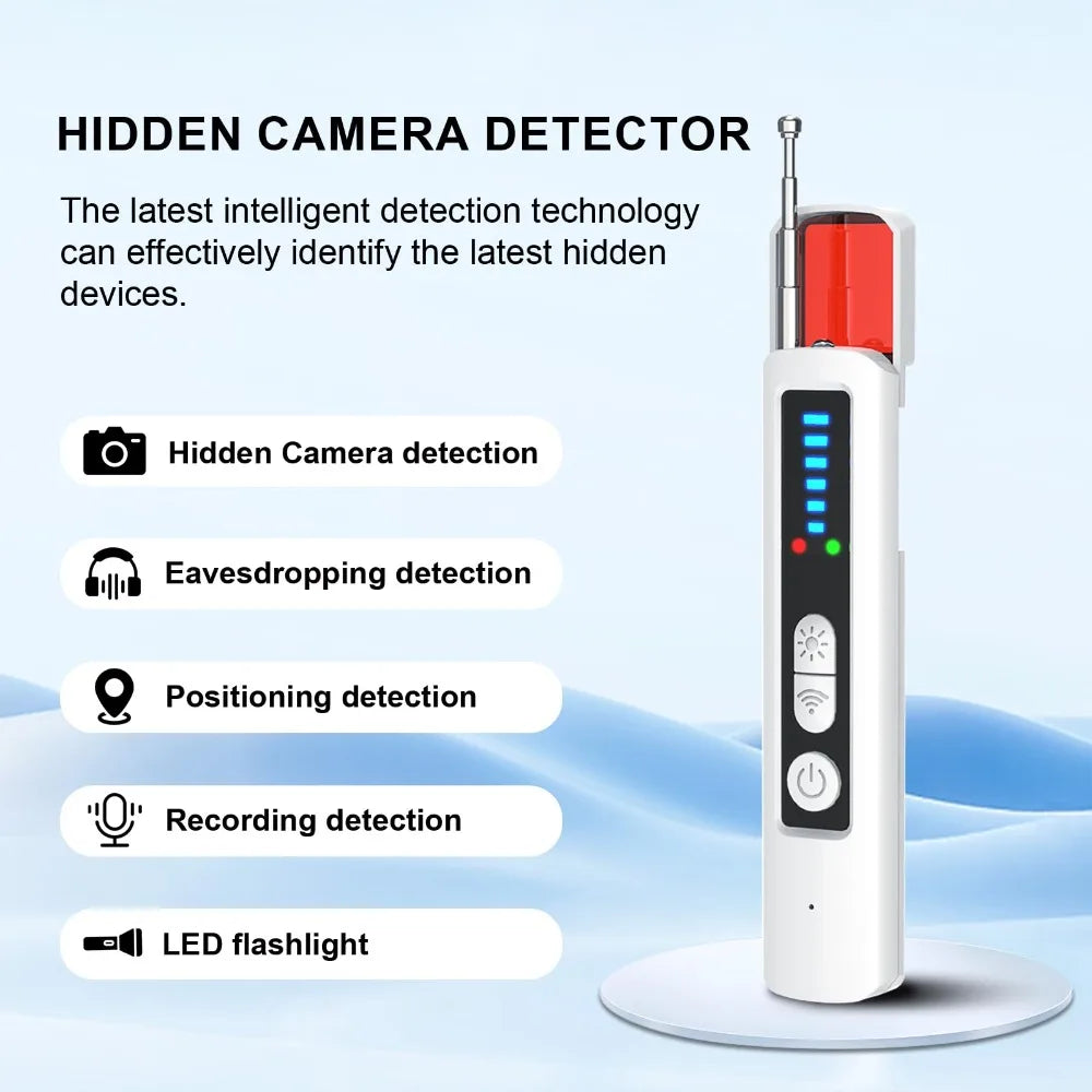 Multifunctional Hidden Camera Detector With Adjustable Sensitivity And Led Lights 1005009655686840-Black