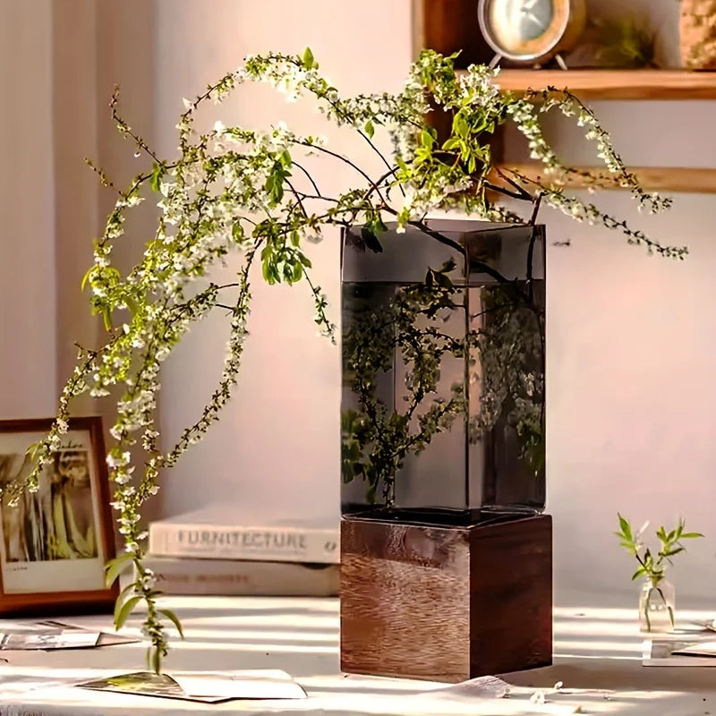 Nordic Acrylic Vase With Base For Table Centerpieces And Decor 1005010510011759-12x30cm
