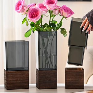 Nordic Acrylic Vase With Base For Table Centerpieces And Decor 1005010510011759-12x30cm