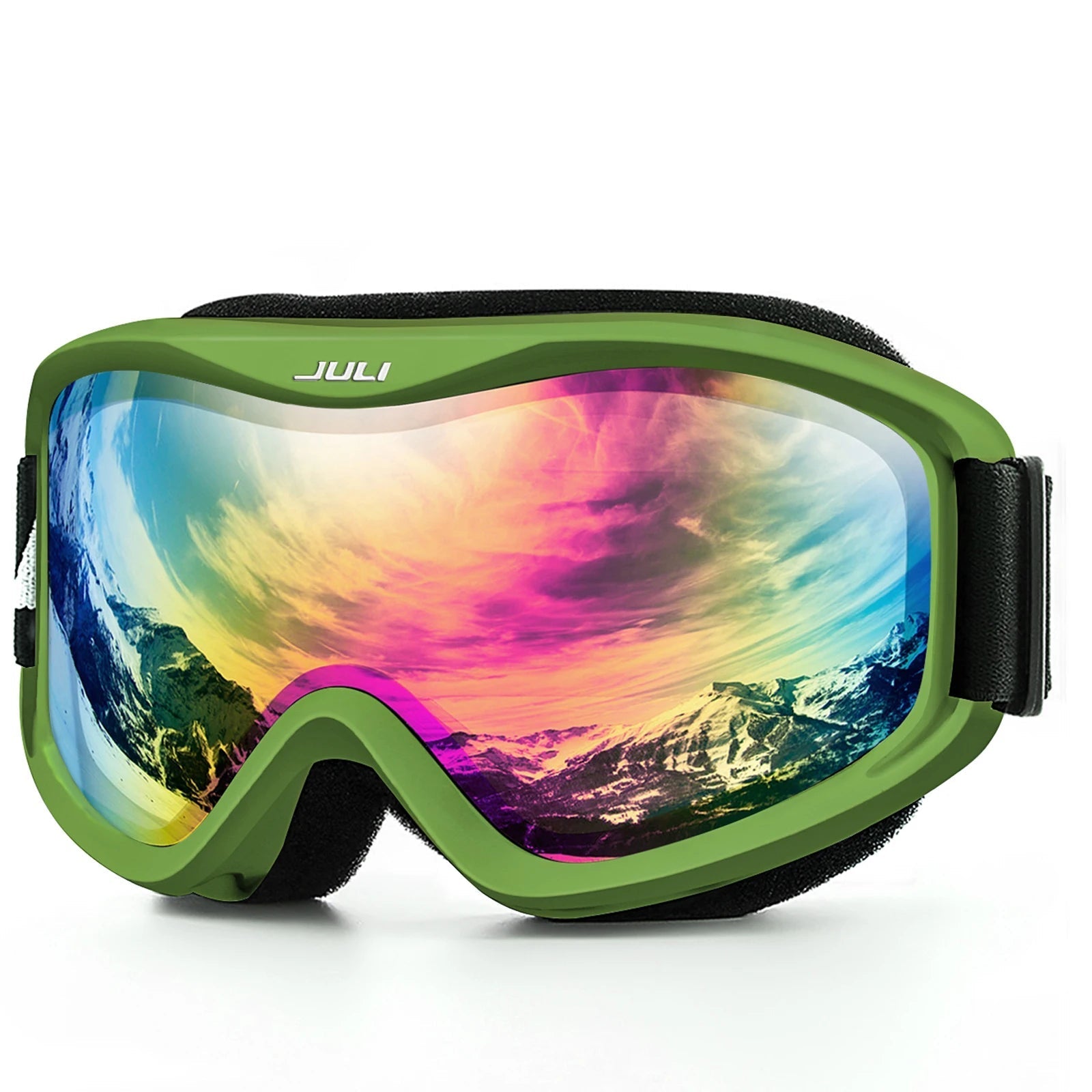 Otg Ski Goggles Double Lens Anti Fog Uv400 Helmet Compatible Strap 32848676645-C1 Vermillion Red