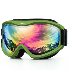 Otg Ski Goggles Double Lens Anti Fog Uv400 Helmet Compatible Strap 32848676645-C1 Vermillion Red