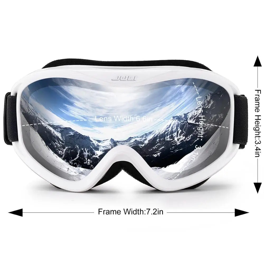 Otg Ski Goggles Double Lens Anti Fog Uv400 Helmet Compatible Strap 32848676645-C1 Vermillion Red