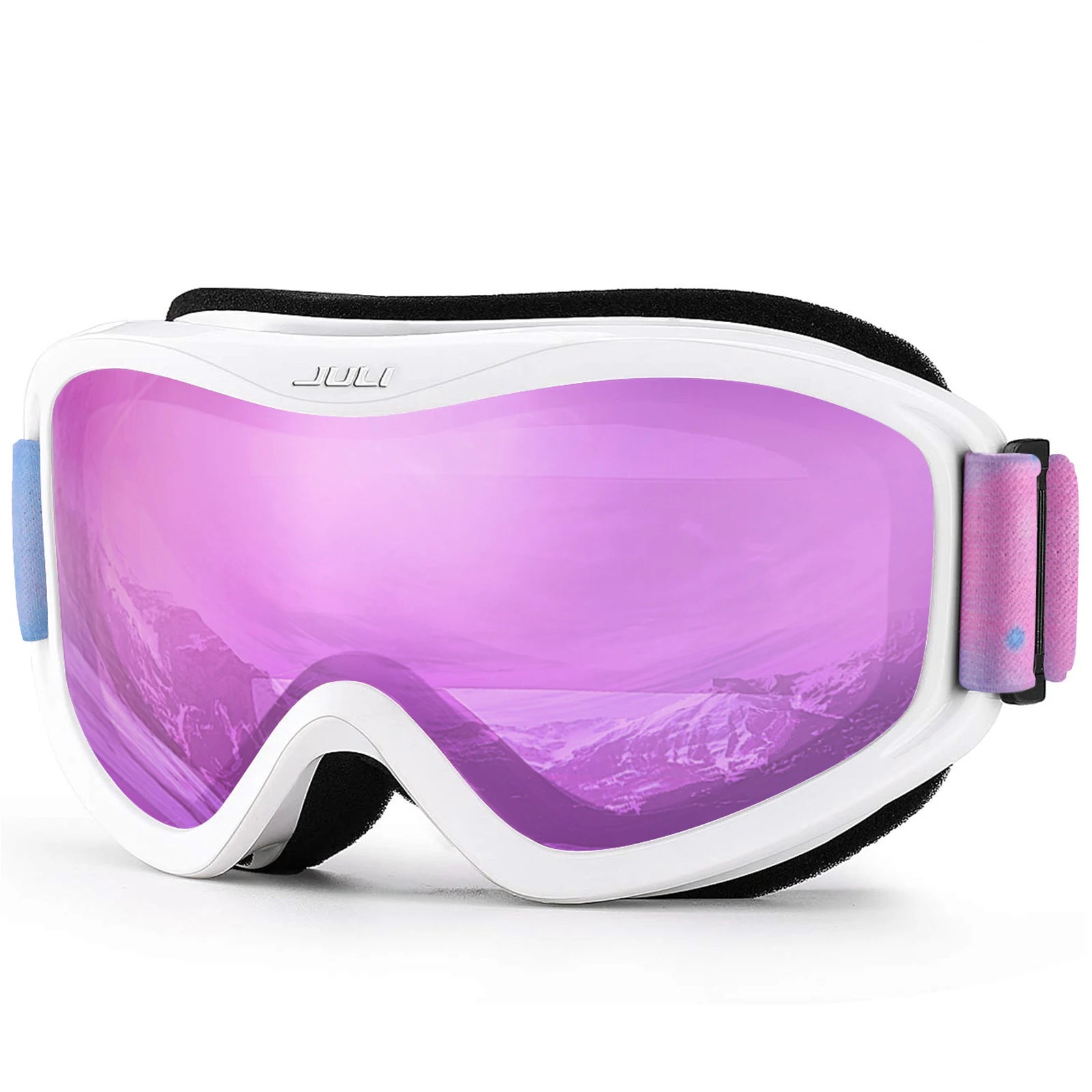 Otg Ski Goggles Double Lens Anti Fog Uv400 Helmet Compatible Strap 32848676645-C1 Vermillion Red