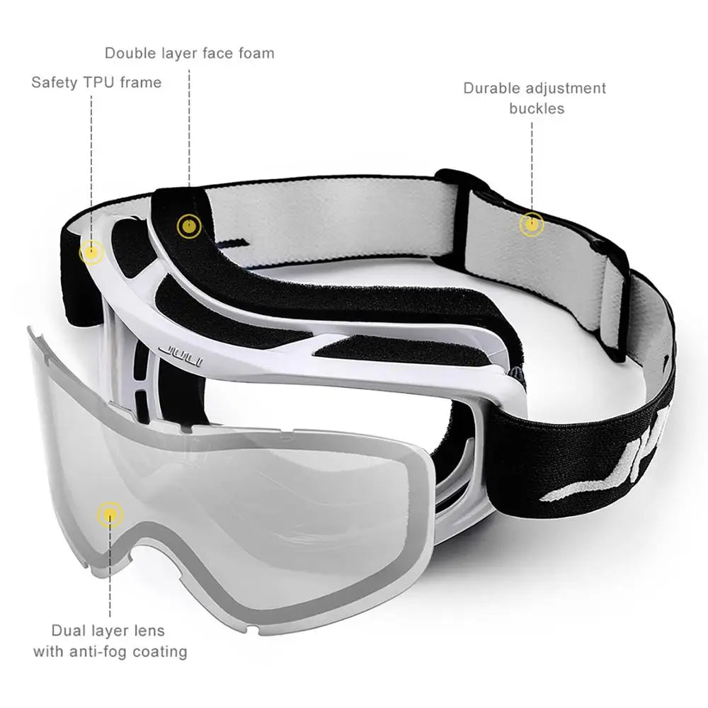 Otg Ski Goggles Double Lens Anti Fog Uv400 Helmet Compatible Strap 32848676645-C1 Vermillion Red