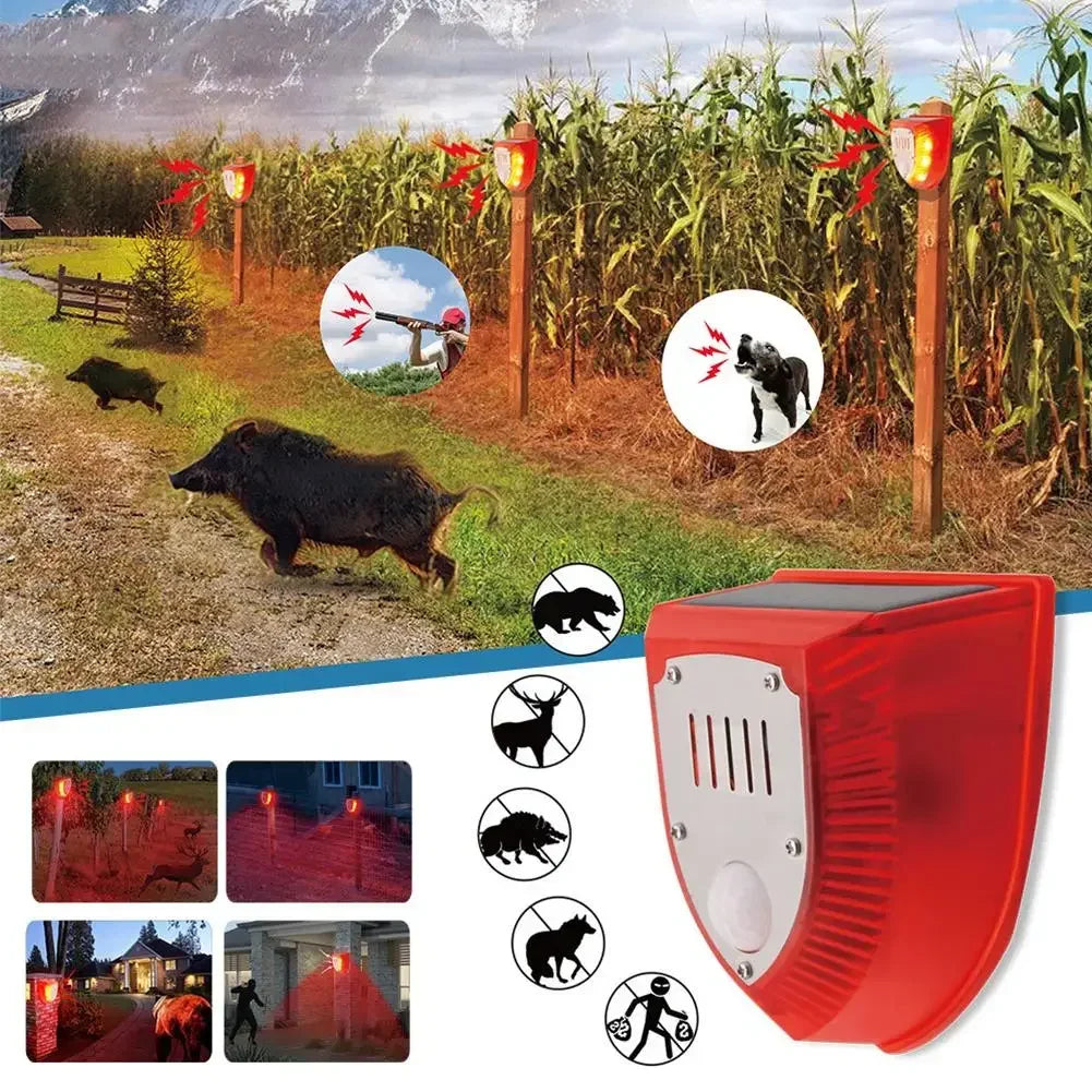 Outdoor Solar Motion Sensor Security Siren Alarm With Flashing Light 1005007039704315-al