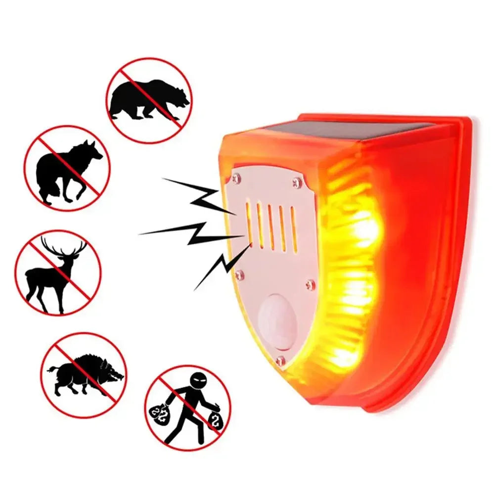 Outdoor Solar Motion Sensor Security Siren Alarm With Flashing Light 1005007039704315-al