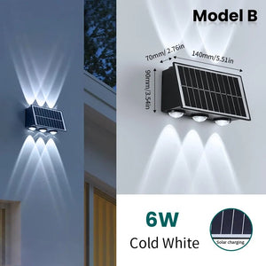 Outdoor Solar LED Wall Light Up and Down Waterproof Garden Lamp