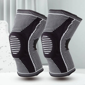 Patellar Knee Compression Sleeve Brace With Silicone Pad And Springs 1005008703526913-Red X2-M
