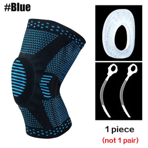 Patellar Knee Compression Sleeve Brace With Silicone Pad And Springs 1005008703526913-Red X2-M