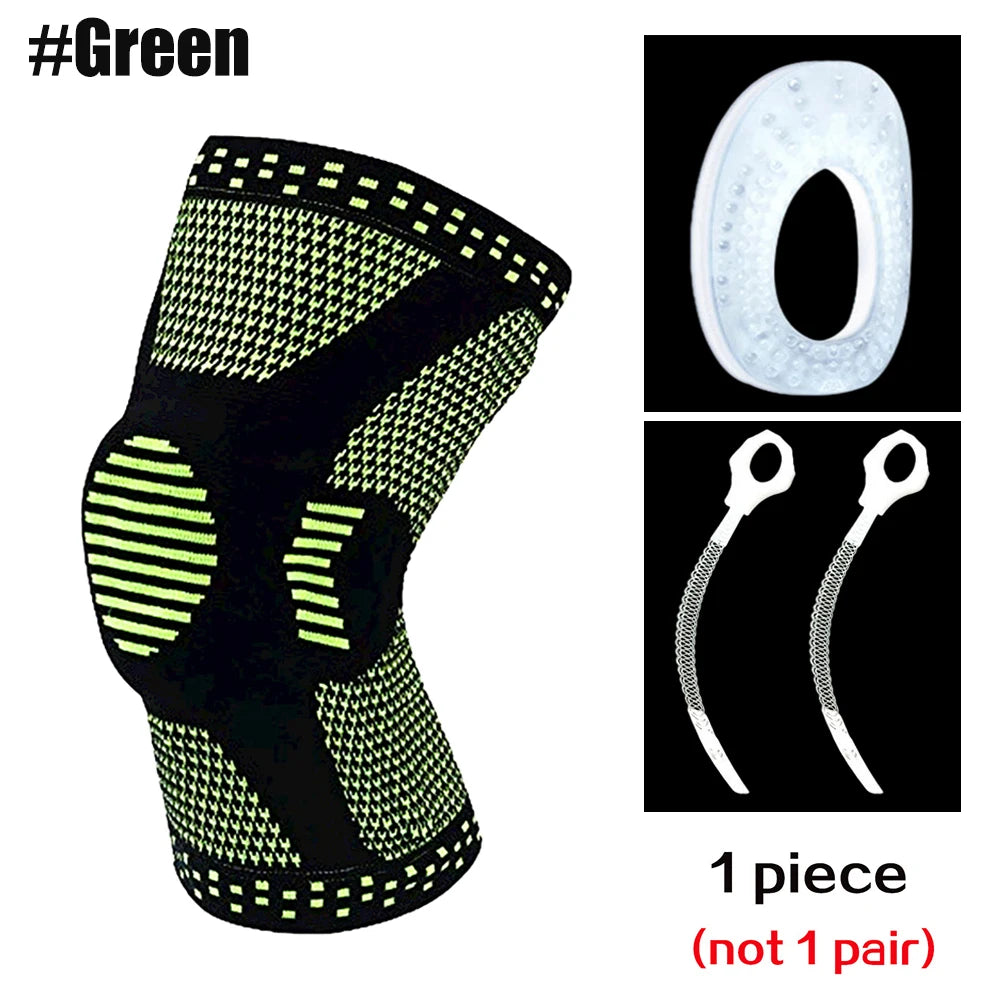 Patellar Knee Compression Sleeve Brace With Silicone Pad And Springs 1005008703526913-Red X2-M