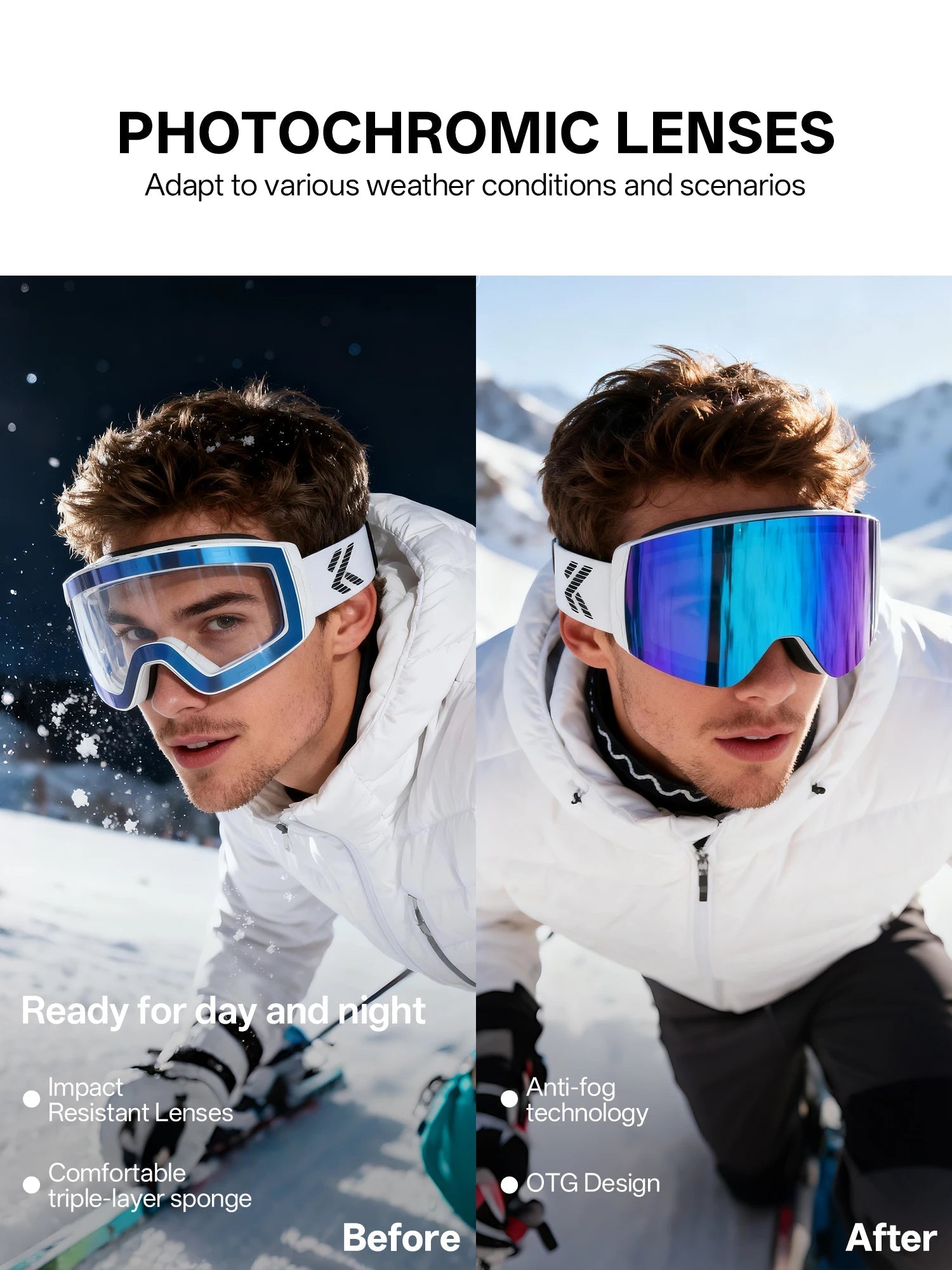 Photochromic Magnetic Ski Goggles With Anti Fog Uv400 Lenses 1005007360922362-Photochromic-RE-01