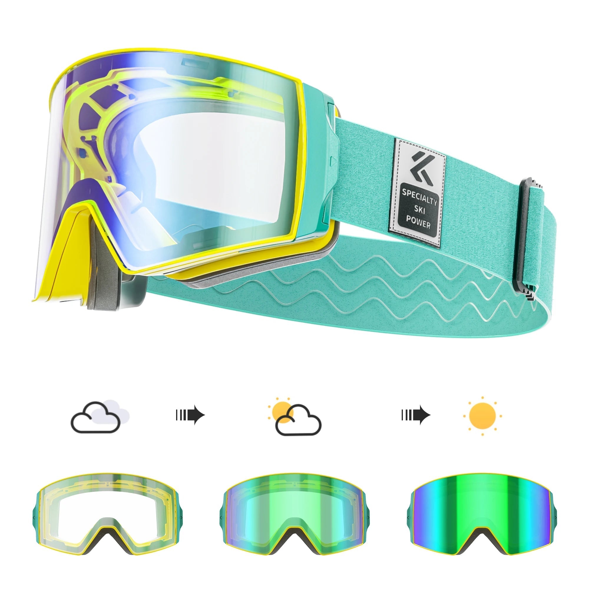 Photochromic Otg Ski Goggles With Magnetic Lens Uv400 Anti Fog 1005008169217334-DZ-K721-Q-01