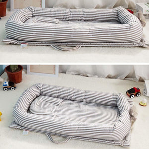 Portable Baby Bassinet Lounger for Co-Sleeping Newborn Cri, Portable Baby Travel Bed, Soft Cotton Toddler Bed