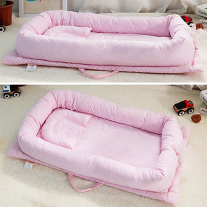 Portable Baby Bassinet Lounger for Co-Sleeping Newborn Cri, Portable Baby Travel Bed, Soft Cotton Toddler Bed
