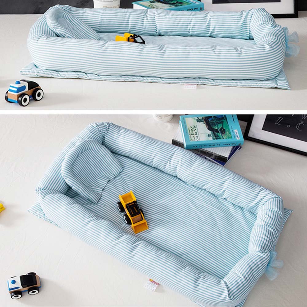 Portable Baby Bassinet Lounger for Co-Sleeping Newborn Cri, Portable Baby Travel Bed, Soft Cotton Toddler Bed