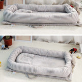Portable Baby Bassinet Lounger for Co-Sleeping Newborn Cri, Portable Baby Travel Bed, Soft Cotton Toddler Bed