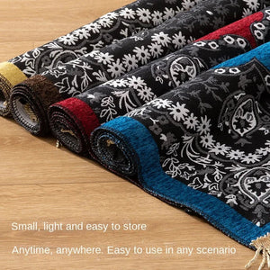 Portable Muslim Prayer Rug With Fringe Tassels Non Slip Backing 1005006499811927-C