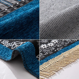 Portable Muslim Prayer Rug With Fringe Tassels Non Slip Backing 1005006499811927-C
