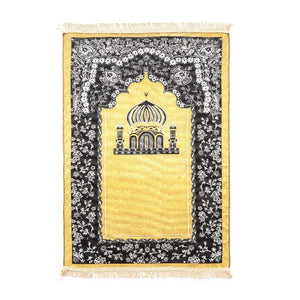 Portable Muslim Prayer Rug With Fringe Tassels Non Slip Backing 1005006499811927-C