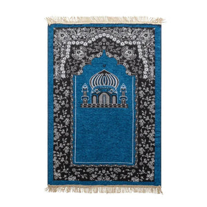 Portable Muslim Prayer Rug With Fringe Tassels Non Slip Backing 1005006499811927-C