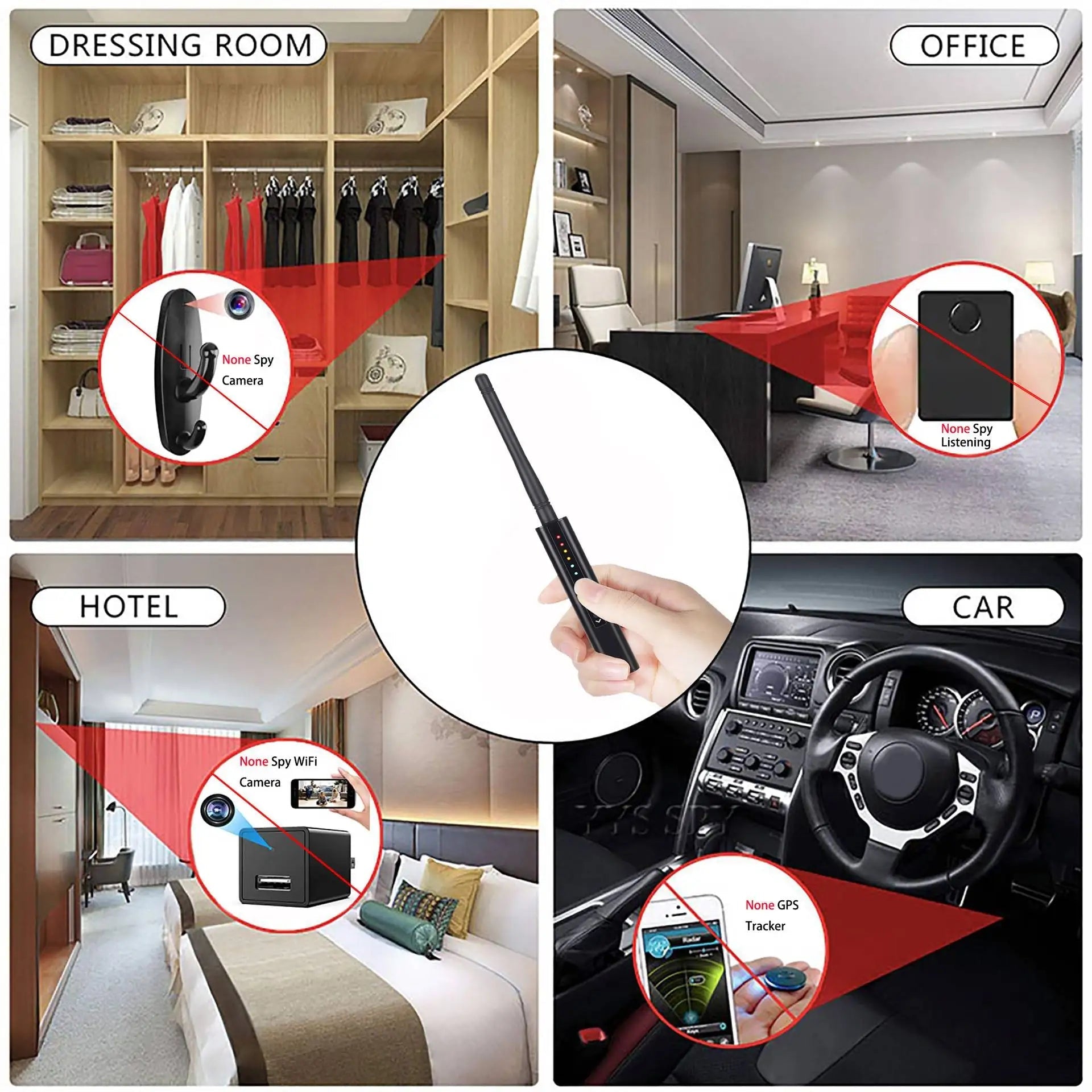 Portable Rf Signal Detector With Antenna For Hidden Camera Bug Finder 1005008518049881-al
