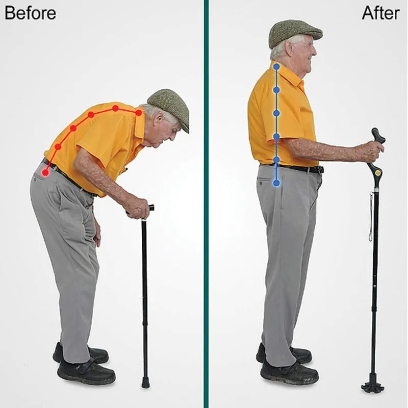 Lightweight Telescopic Folding Walking Cane with 360° Traction Tip