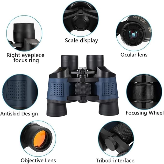 Professional Night Vision Infrared Long-Range Binoculars, Telescope 60X60 HD Vision Binoculars High Power