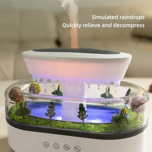 Raindrop Aroma Humidifier Essential Oil Diffuser With Colorful Light White Noise 1005010114636148-US