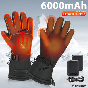 Rechargeable Heated Winter Gloves With 3 Temperature Settings Waterproof Windproof 1005009945519487-HG4-Grey