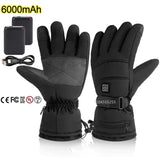 Rechargeable Heated Winter Gloves With 3 Temperature Settings Waterproof Windproof 1005009945519487-HG4-Grey