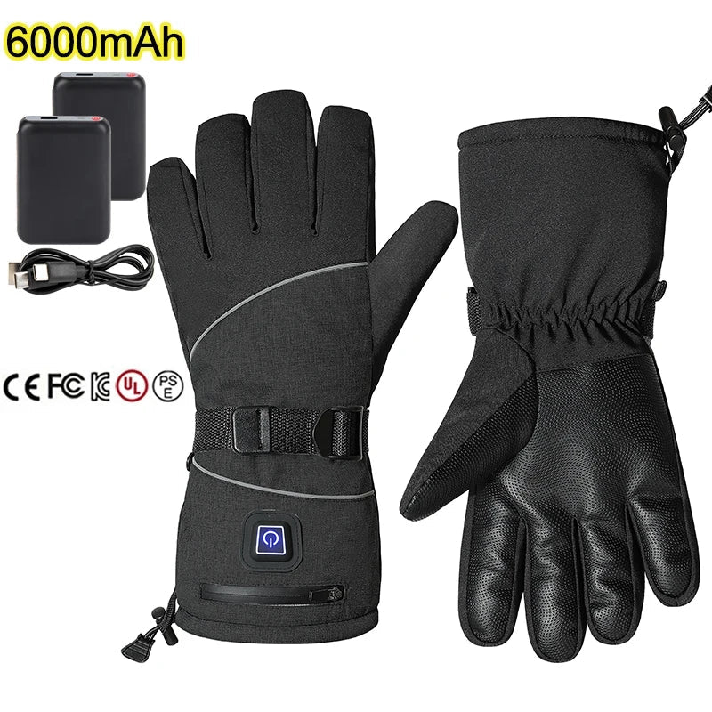 Rechargeable Heated Winter Gloves With 3 Temperature Settings Waterproof Windproof 1005009945519487-HG4-Grey