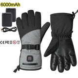 Rechargeable Heated Winter Gloves With 3 Temperature Settings Waterproof Windproof 1005009945519487-HG4-Grey