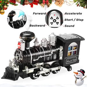 Remote Control Train Set With Smoke, Sound And Light, Rc Train Toy Under Christmas Tree, Toy Train Set For Under Christmas Tree