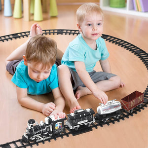 Remote Control Train Set With Smoke, Sound And Light, Rc Train Toy Under Christmas Tree, Toy Train Set For Under Christmas Tree